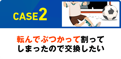 CASE2 転んでぶつかって割ってしまったので交換したい
