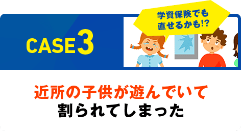 CASE3 近所の子供が遊んでいて割られてしまった